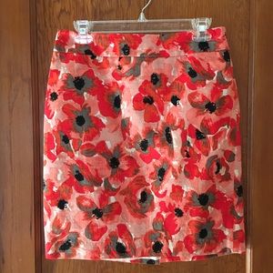 Ann Taylor 6P Skirt - Poppy Pattern